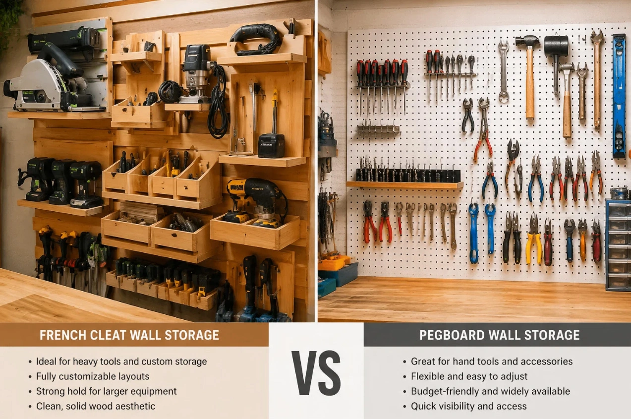 French Cleat vs Pegboard Comparison